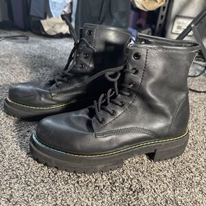 KURT GEIGER LONDON Women's Birdie Combat Boots Rainbow Details Size 40 {read}